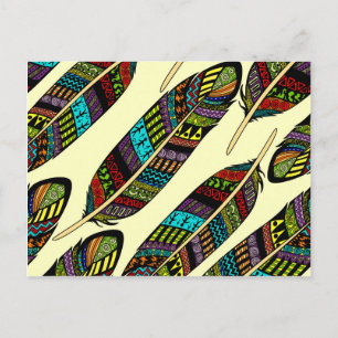 Hippie Feathers Postcard