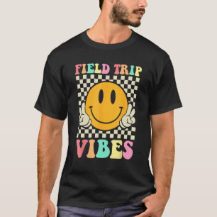 Hippie Field Trip Vibes For Teacher Kids Field Day T-Shirt