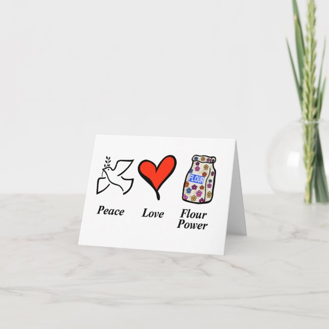 Hippie Flour Power Baking Greeting Card (Front)