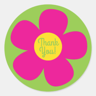 Hippie Flower Kid's Birthday Party Classic Round Sticker