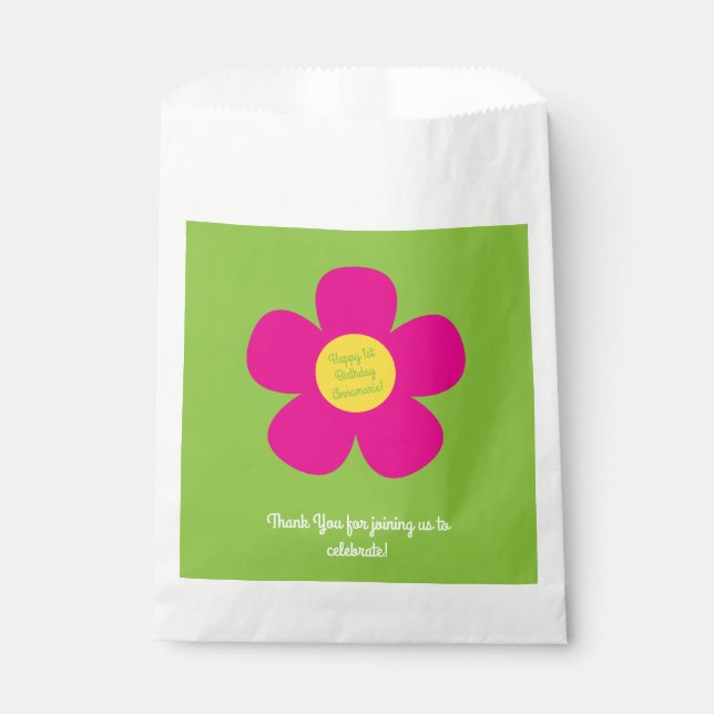 Hippie Flower Kid's Birthday Party Favour Bags (Front)