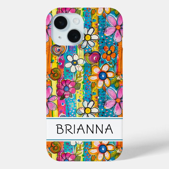 Hippie Flower Power Personalized Case-Mate iPhone Case (Back)