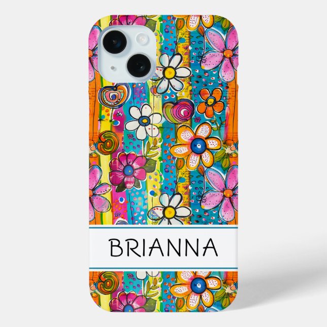 Hippie Flower Power Personalized Case-Mate iPhone Case (Back)