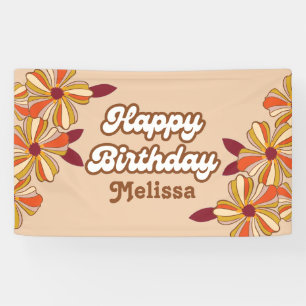 Hippie Flower Retro 70s 30th Birthday Banner