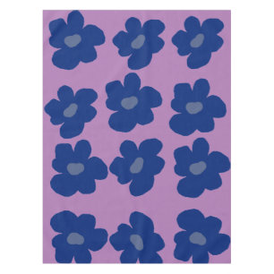 Hippie Flowers Blue Tablecloth