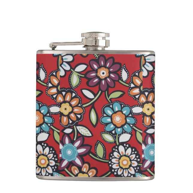 hippie flowers flask (Front)