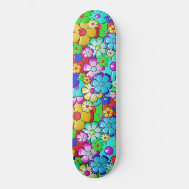 Hippie flowers skateboard (Front)