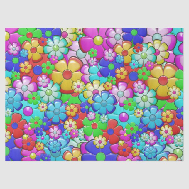Hippie flowers tissue paper (Front)