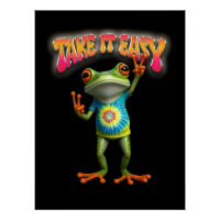 Hippie Frog Take it Easy Fun Colourful