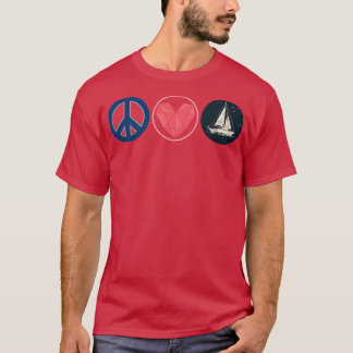 Hippie Gift Peace Sign Sailing T-Shirt