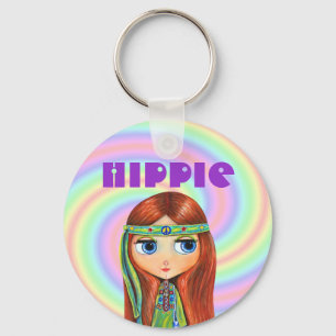 Hippie Girl Keychain