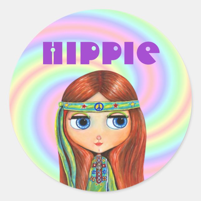 Hippie Girl Sticker (Front)