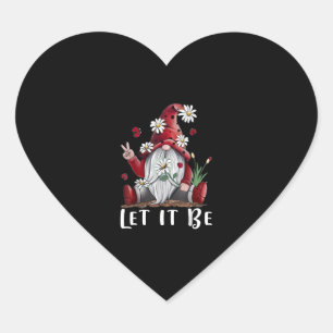 Hippie Gnome Daisy Flower Ba Heart Sticker