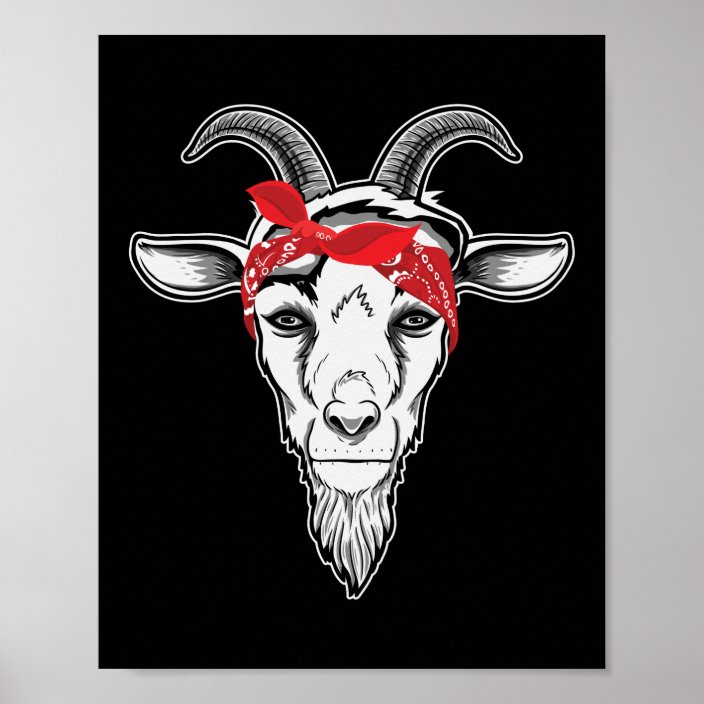 Hippie Goat Face With Bandanna Poster | Zazzle.co.uk