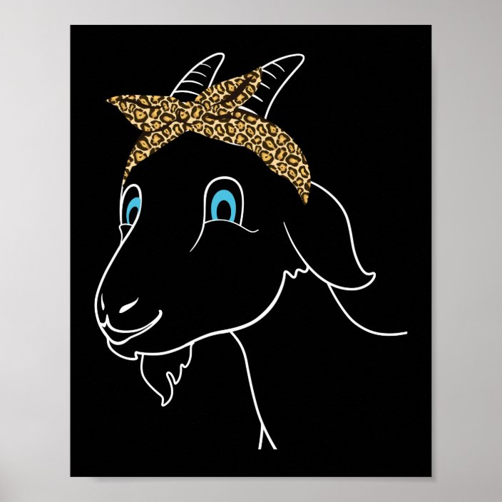 Hippie Goat Face With Leopard Bandanna Baby Goat Poster | Zazzle.co.uk