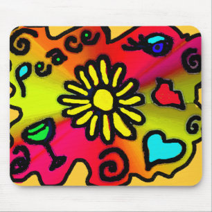 hippie grafitti mouse mat
