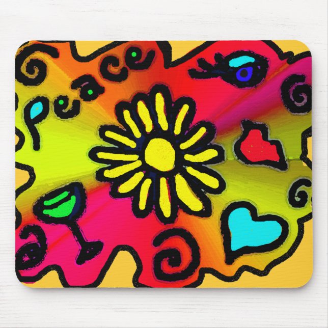 hippie grafitti mouse mat (Front)