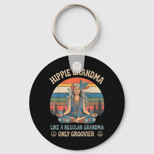 Hippie Grandma Like a Regular Grandma Only Key Ring