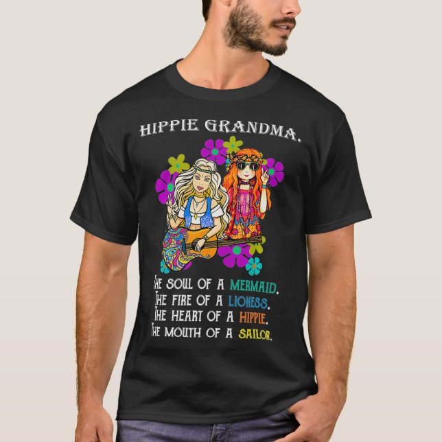 Hippie Grandma Mimi Nana Free Spirited Gypsie Hipp T-Shirt (Front)