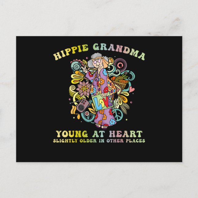 Hippie Grandma Postcard (Front)