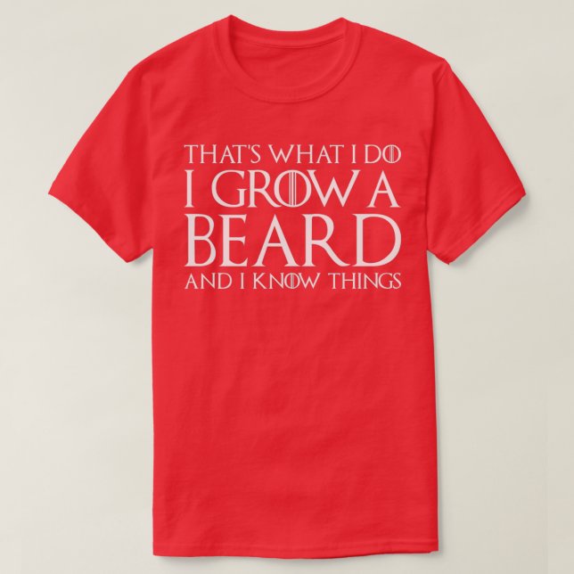 Hippie graphic Grow Beard Know Things Men Dad Gran T-Shirt (Design Front)