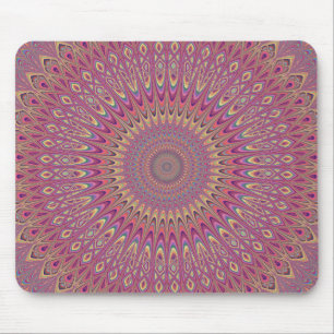 Hippie grid mandala mouse mat