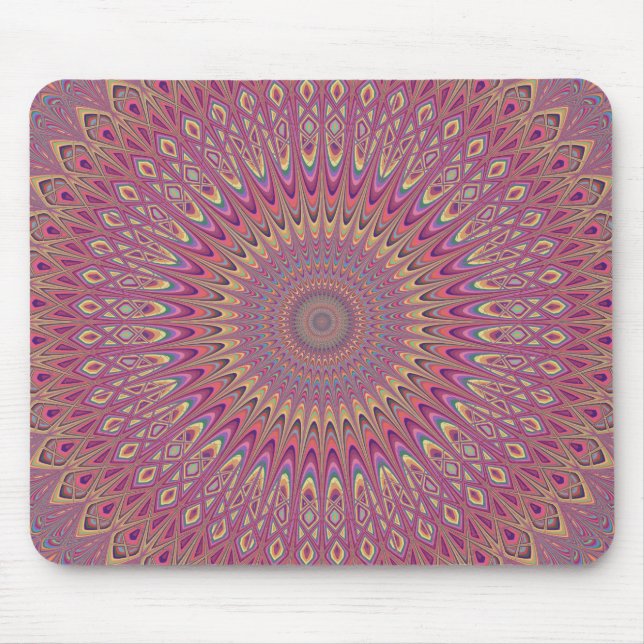Hippie grid mandala mouse mat (Front)