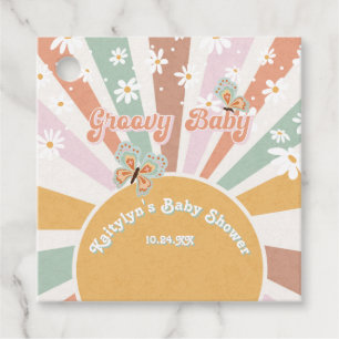 Hippie Groovy Daisies Baby Retro 70s Sunshine Favour Tags
