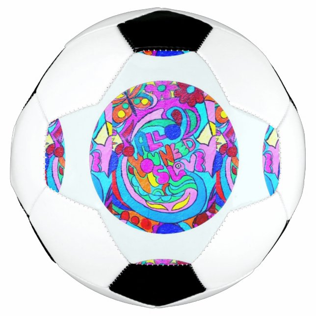 hippie groovy love circle football (Front)
