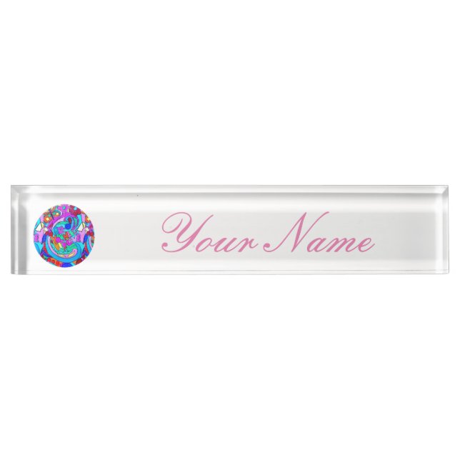 hippie groovy love circle nameplate (Front)
