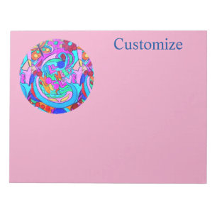 hippie groovy love circle notepad