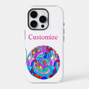 hippie groovy love circles iPhone 16 pro case