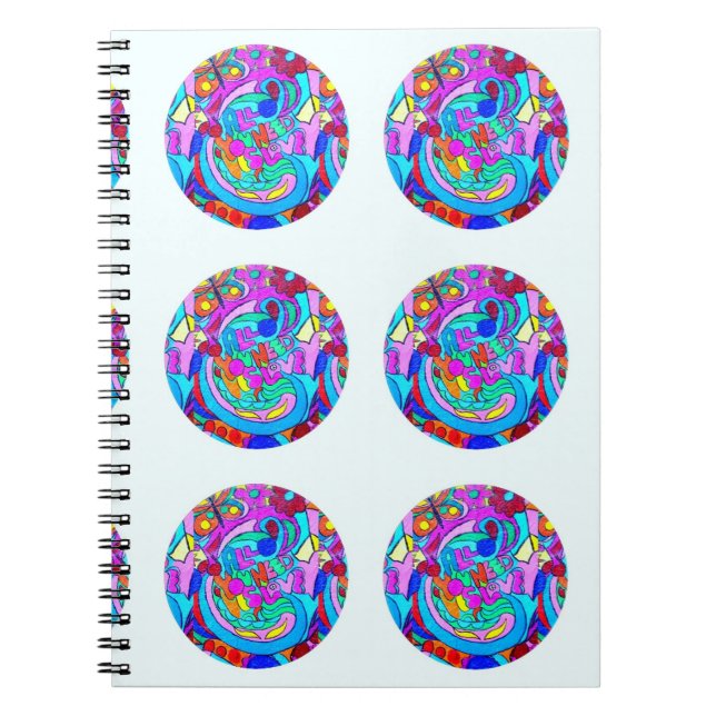 hippie groovy love circles notebook (Front)