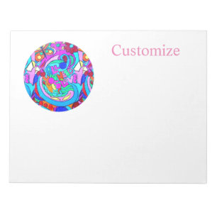 hippie groovy love circles notepad