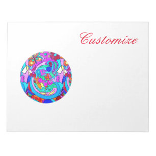 hippie groovy love circles notepad