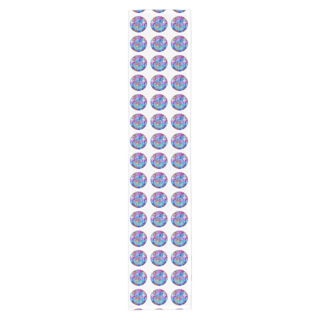 hippie groovy love circles short table runner (Front)