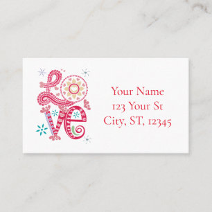 Hippie Groovy Love Sign Thunder_Cove Business Card
