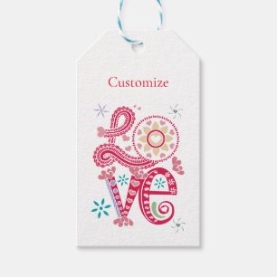 Hippie Groovy Love Sign Thunder_Cove Gift Tags