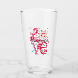 Hippie Groovy Love Sign Thunder_Cove Glass