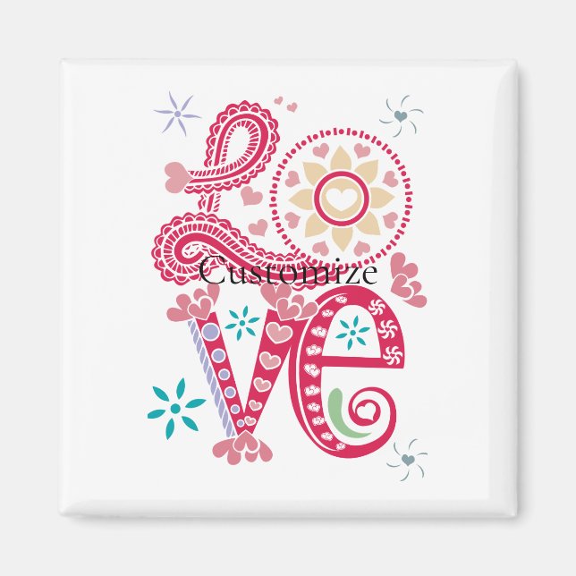 Hippie Groovy Love Sign Thunder_Cove Magnet (Front)