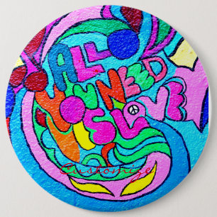 Hippie groovy love Thunder_Cove  6 Cm Round Badge