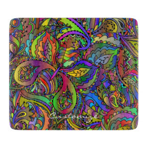 Hippie Groovy Psychedelic Design Thunder_Cove Cutting Board