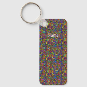 Hippie Groovy Psychedelic Design Thunder_Cove Key Ring