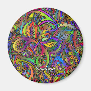 Hippie Groovy Psychedelic Design Thunder_Cove Magnet