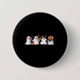 Hippie Halloween Cute Ghost Boo Spooky Season Pump 6 Cm Round Badge