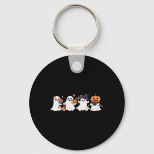 Hippie Halloween Cute Ghost Boo Spooky Season Pump Key Ring