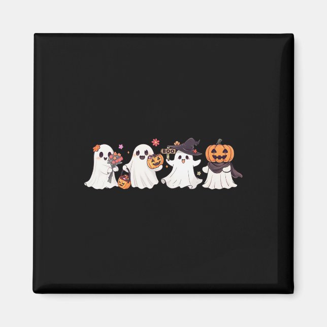 Hippie Halloween Cute Ghost Boo Spooky Season Pump Magnet (Front)