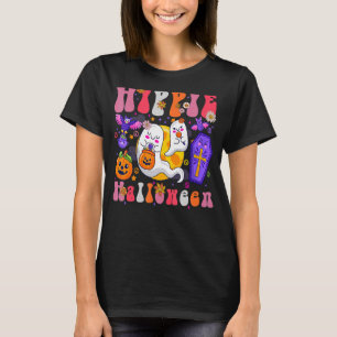 Hippie Halloween Cute Retro 70s 80s Groovy Hallow T-Shirt