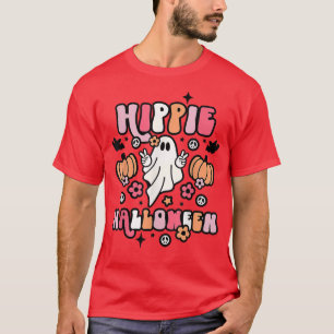 Hippie Halloween Cute Spooky Ghost Pumpkin 4589 T-Shirt