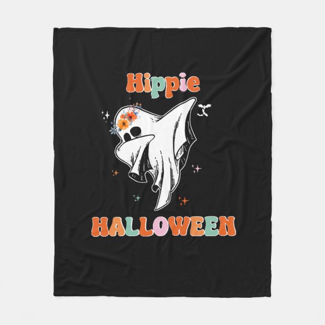 Hippie halloween fleece blanket (Front)